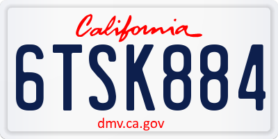 CA license plate 6TSK884