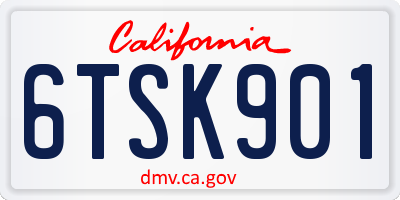 CA license plate 6TSK901