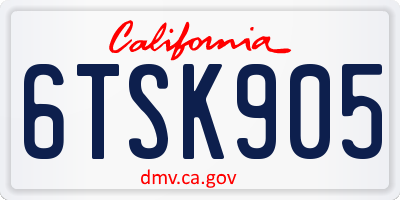 CA license plate 6TSK905