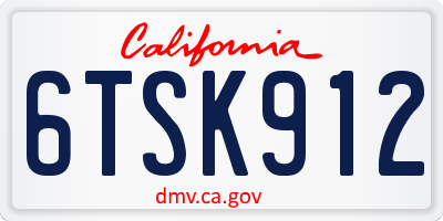 CA license plate 6TSK912