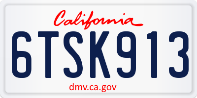 CA license plate 6TSK913