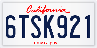 CA license plate 6TSK921