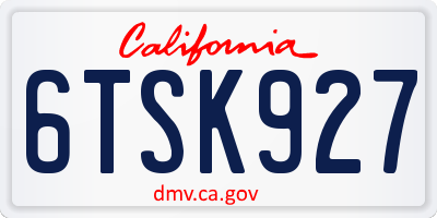 CA license plate 6TSK927