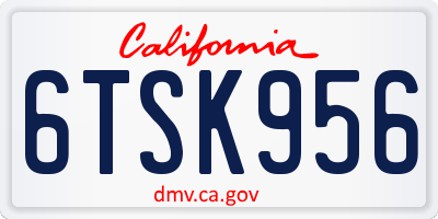 CA license plate 6TSK956