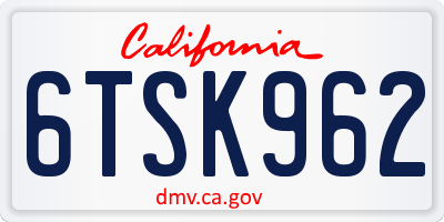 CA license plate 6TSK962