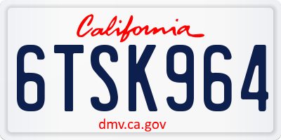 CA license plate 6TSK964