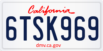 CA license plate 6TSK969