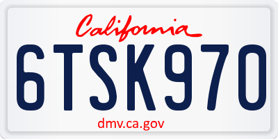 CA license plate 6TSK970