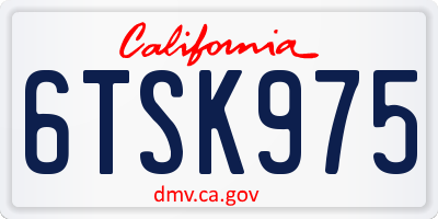 CA license plate 6TSK975