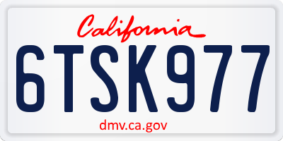 CA license plate 6TSK977