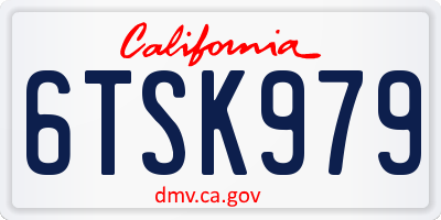 CA license plate 6TSK979