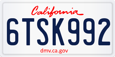 CA license plate 6TSK992
