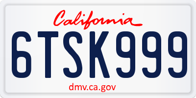 CA license plate 6TSK999