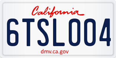 CA license plate 6TSL004