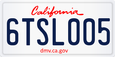 CA license plate 6TSL005