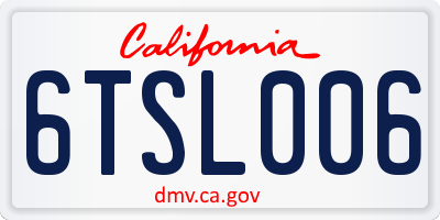CA license plate 6TSL006