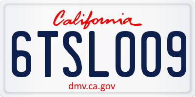 CA license plate 6TSL009