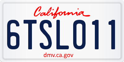 CA license plate 6TSL011