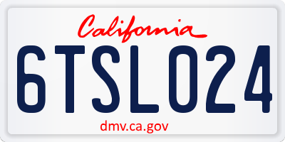 CA license plate 6TSL024