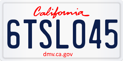 CA license plate 6TSL045