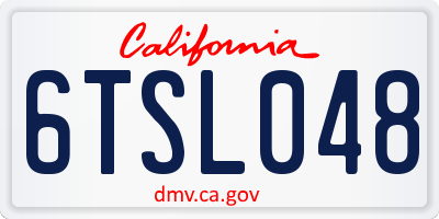 CA license plate 6TSL048