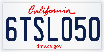 CA license plate 6TSL050