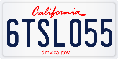 CA license plate 6TSL055