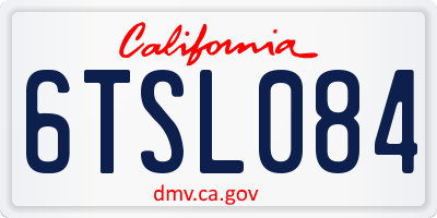 CA license plate 6TSL084