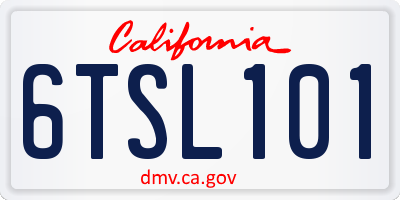 CA license plate 6TSL101