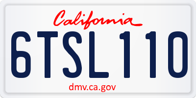 CA license plate 6TSL110
