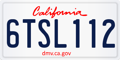 CA license plate 6TSL112