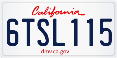 CA license plate 6TSL115