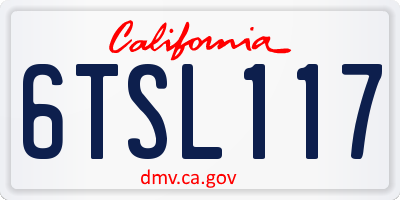 CA license plate 6TSL117