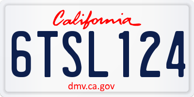 CA license plate 6TSL124