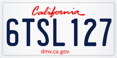 CA license plate 6TSL127
