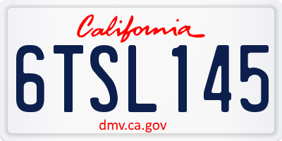 CA license plate 6TSL145