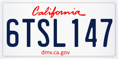 CA license plate 6TSL147