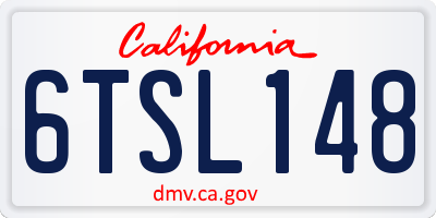 CA license plate 6TSL148