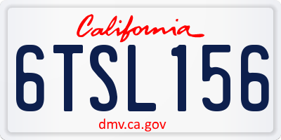 CA license plate 6TSL156