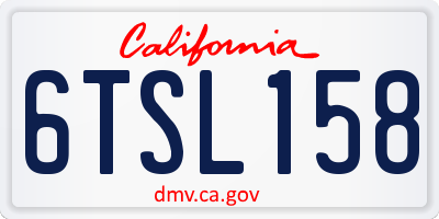 CA license plate 6TSL158