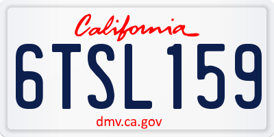 CA license plate 6TSL159