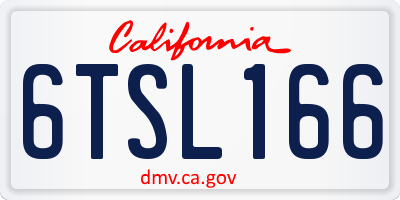 CA license plate 6TSL166