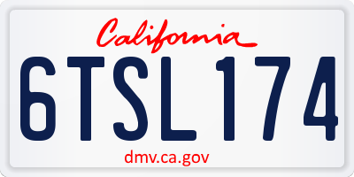 CA license plate 6TSL174