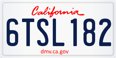 CA license plate 6TSL182
