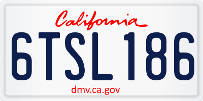 CA license plate 6TSL186