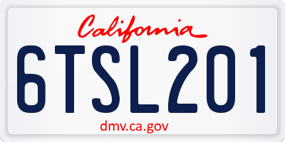 CA license plate 6TSL201