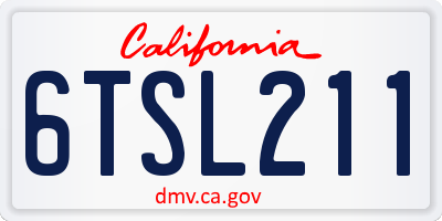 CA license plate 6TSL211