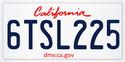 CA license plate 6TSL225