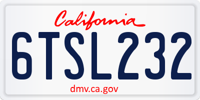 CA license plate 6TSL232