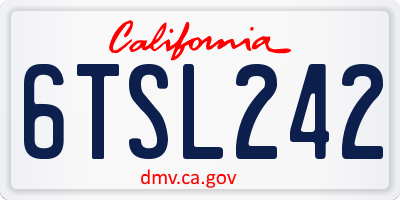 CA license plate 6TSL242